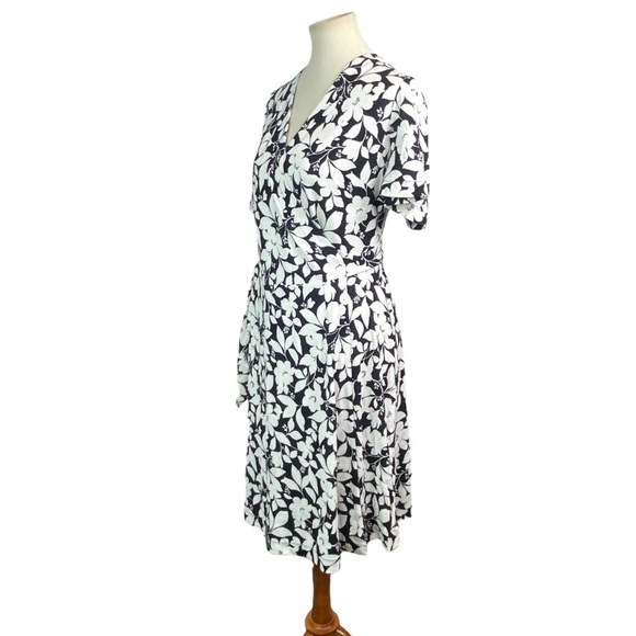 Ann Taylor Dresses & Skirts - Woman’s Ann Taylor black and white floral wrap dress size 12P (petite)